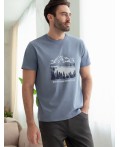 Футболка мужская синий меланж_mountains adventure