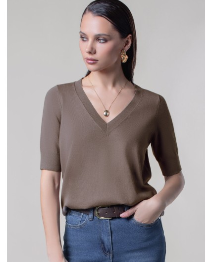 Джемпер женский кофейный