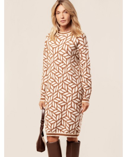 Платье вязаное женское карамельный-бежевый
