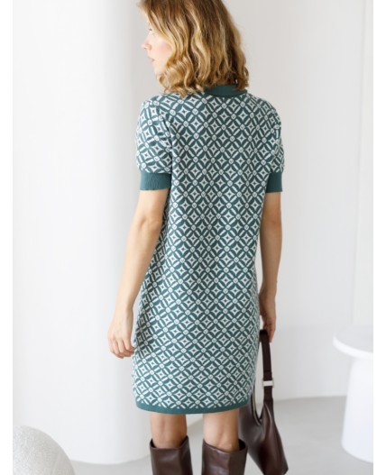 Платье вязаное женское полынный