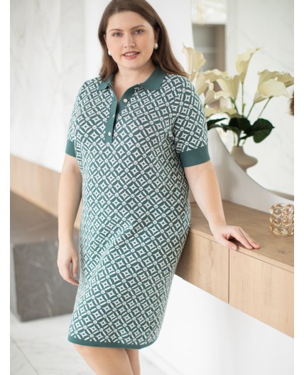 Платье вязаное женское полынный