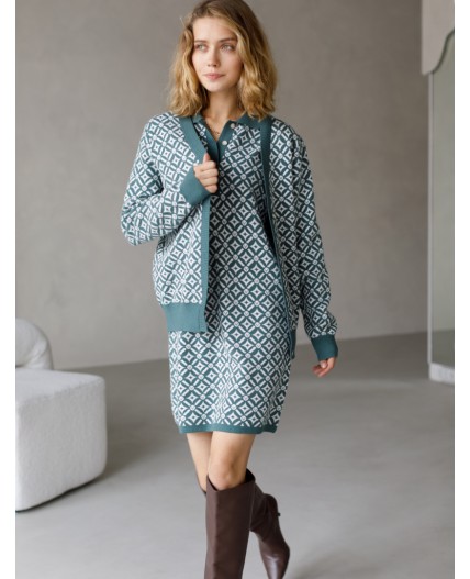 Платье вязаное женское полынный