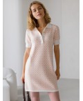 Платье вязаное женское пудровый