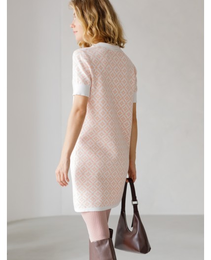 Платье вязаное женское пудровый