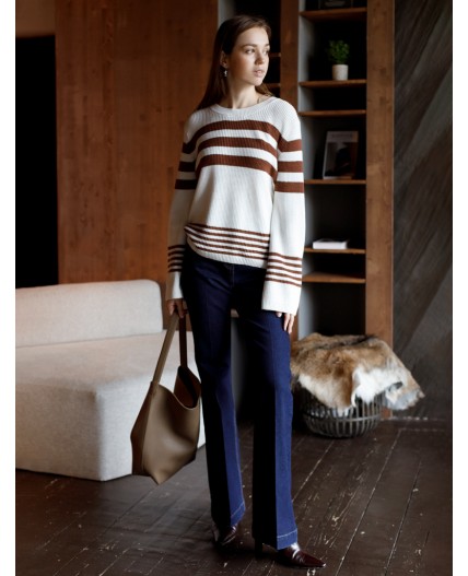 Джемпер женский белый_кофейный