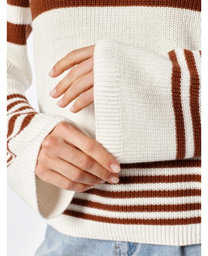 Джемпер женский белый_кофейный