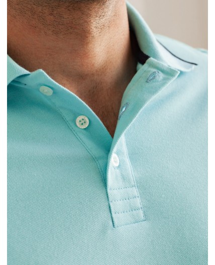 Футболка мужская лазурно-голубой с полосой