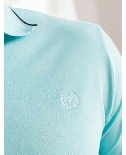 Футболка мужская лазурно-голубой с полосой