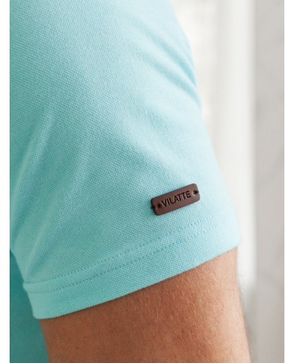 Футболка мужская лазурно-голубой с полосой