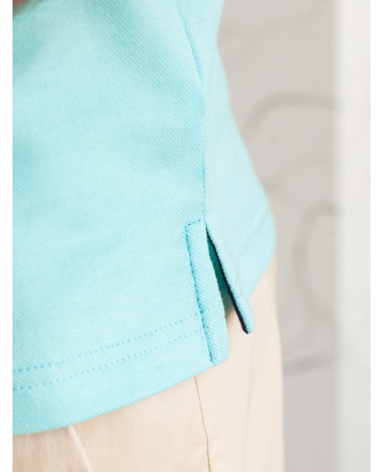 Футболка мужская лазурно-голубой с полосой