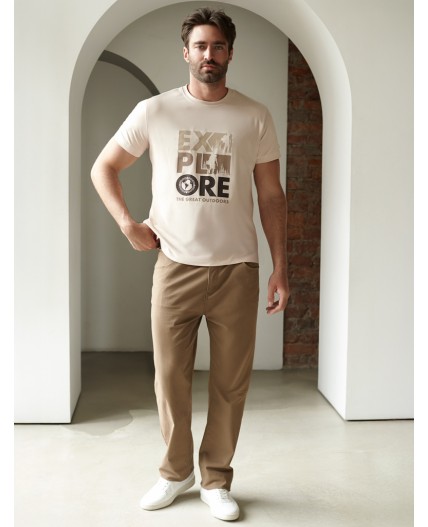 Футболка мужская бежевый_explore