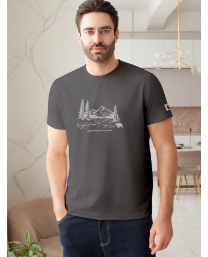 Футболка мужская серый_outdoor