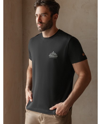 Футболка мужская черный_wanderlust