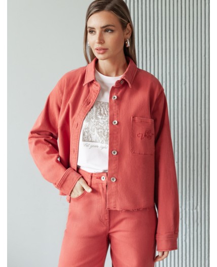 Жакет женский темно-коралловый