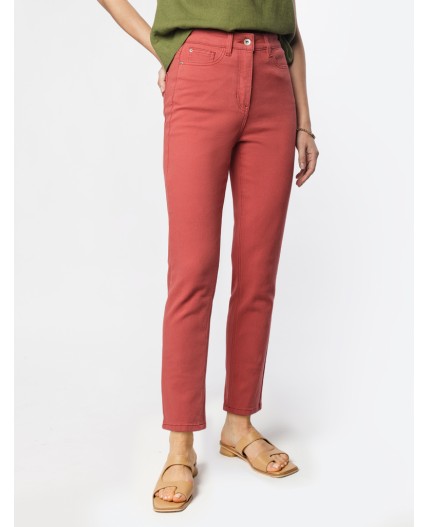 Джинсы женские темно-коралловый