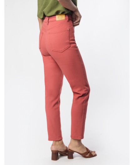 Джинсы женские темно-коралловый