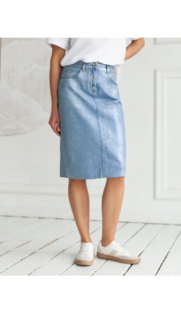 Юбка женская голубой-серебряный