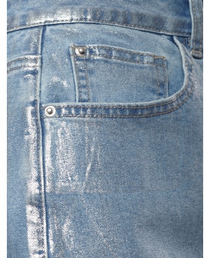 Юбка женская голубой-серебряный