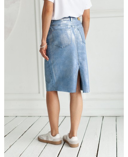 Юбка женская голубой-серебряный