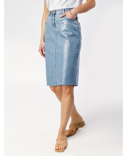 Юбка женская голубой-серебряный