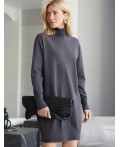 Платье вязаное женское серый меланж