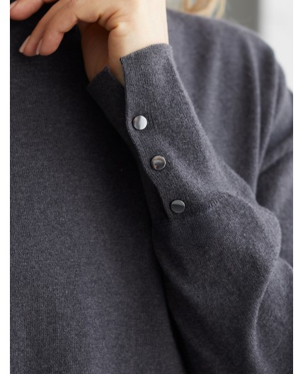 Платье вязаное женское серый меланж