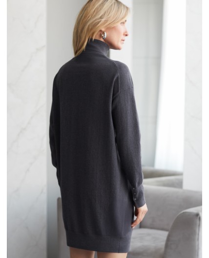 Платье вязаное женское серый меланж