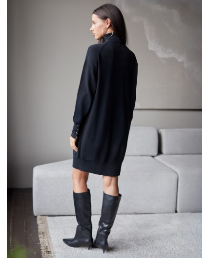 Платье вязаное женское черный