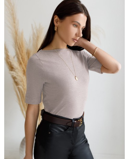 Футболка женская кофейный меланж