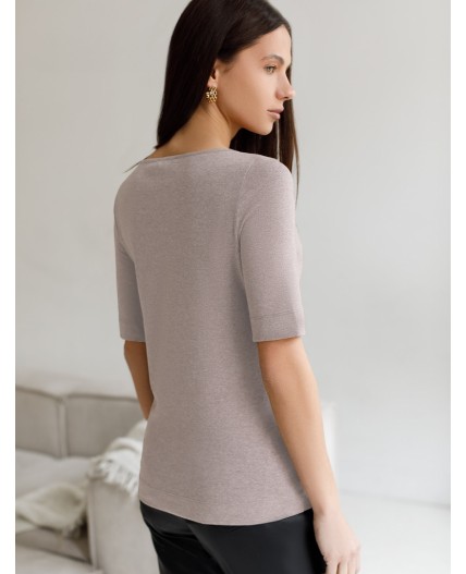 Футболка женская кофейный меланж