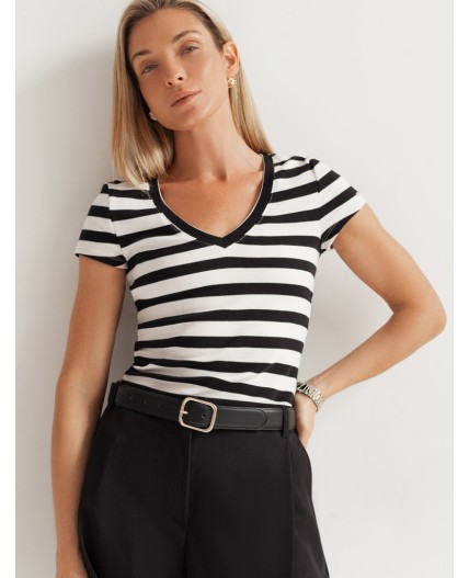 Футболка женская белый-черный