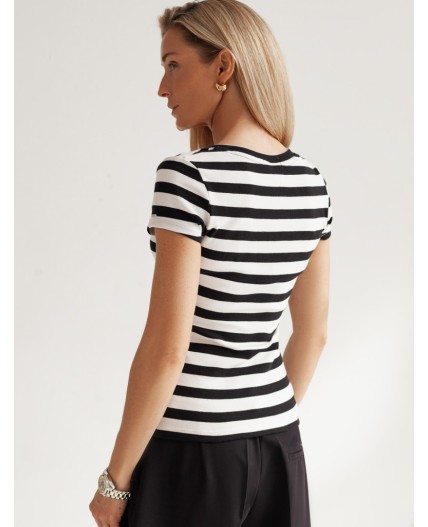 Футболка женская белый-черный