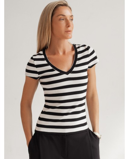 Футболка женская белый-черный