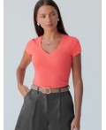 Футболка женская розовый коралл