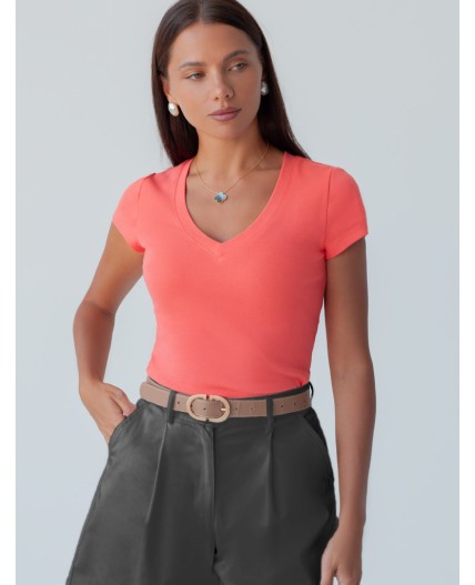 Футболка женская розовый коралл