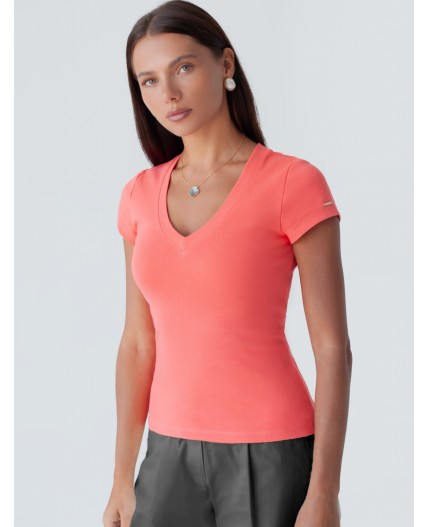 Футболка женская розовый коралл