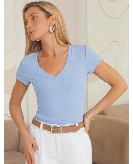 Футболка женская голубой меланж