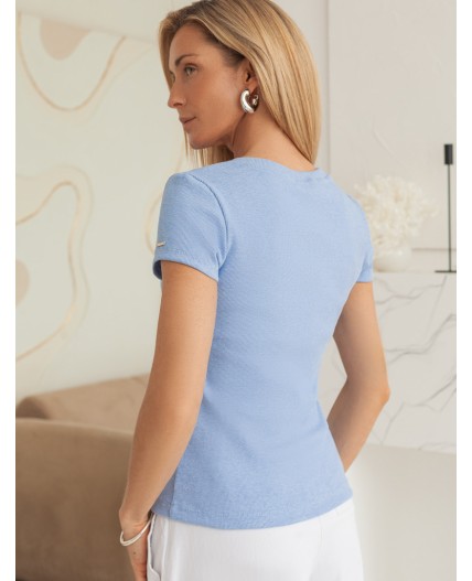 Футболка женская голубой меланж