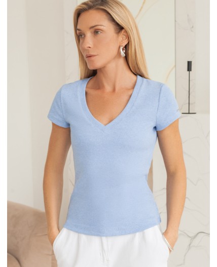 Футболка женская голубой меланж