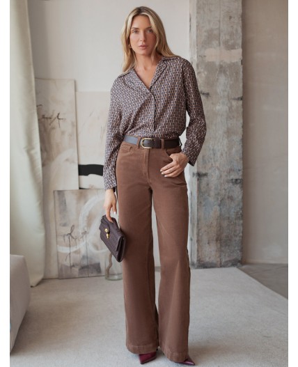 Блузка женская серый-коричневый