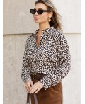 Блузка женская черный-бежевый