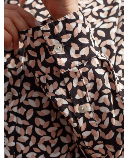 Блузка женская черный-бежевый