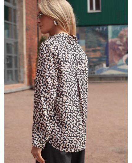 Блузка женская черный-бежевый