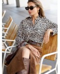 Блузка женская черный-бежевый