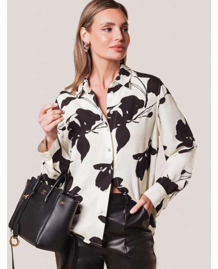 Блузка женская белый-черный