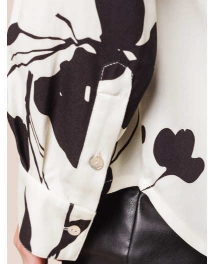 Блузка женская белый-черный