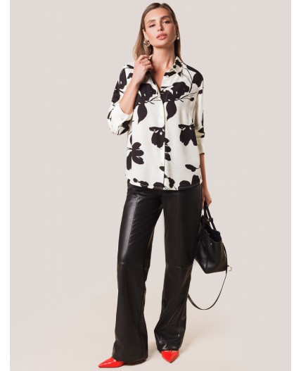 Блузка женская белый-черный
