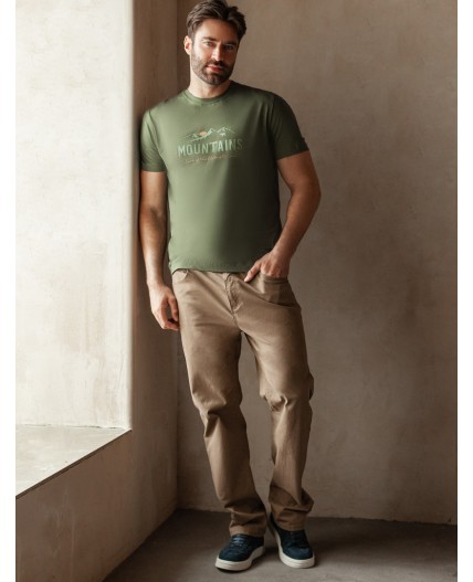 Футболка мужская т.оливковый_горы