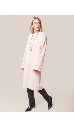 Платье вязаное женское бежевый меланж