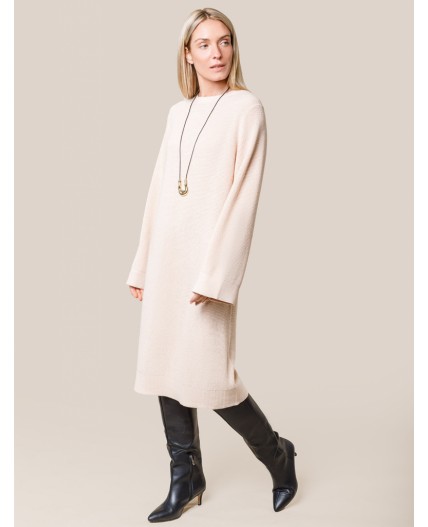 Платье вязаное женское бежевый меланж